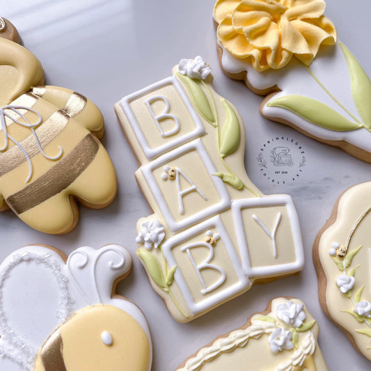 Floral Baby Blocks Cookie Cutter