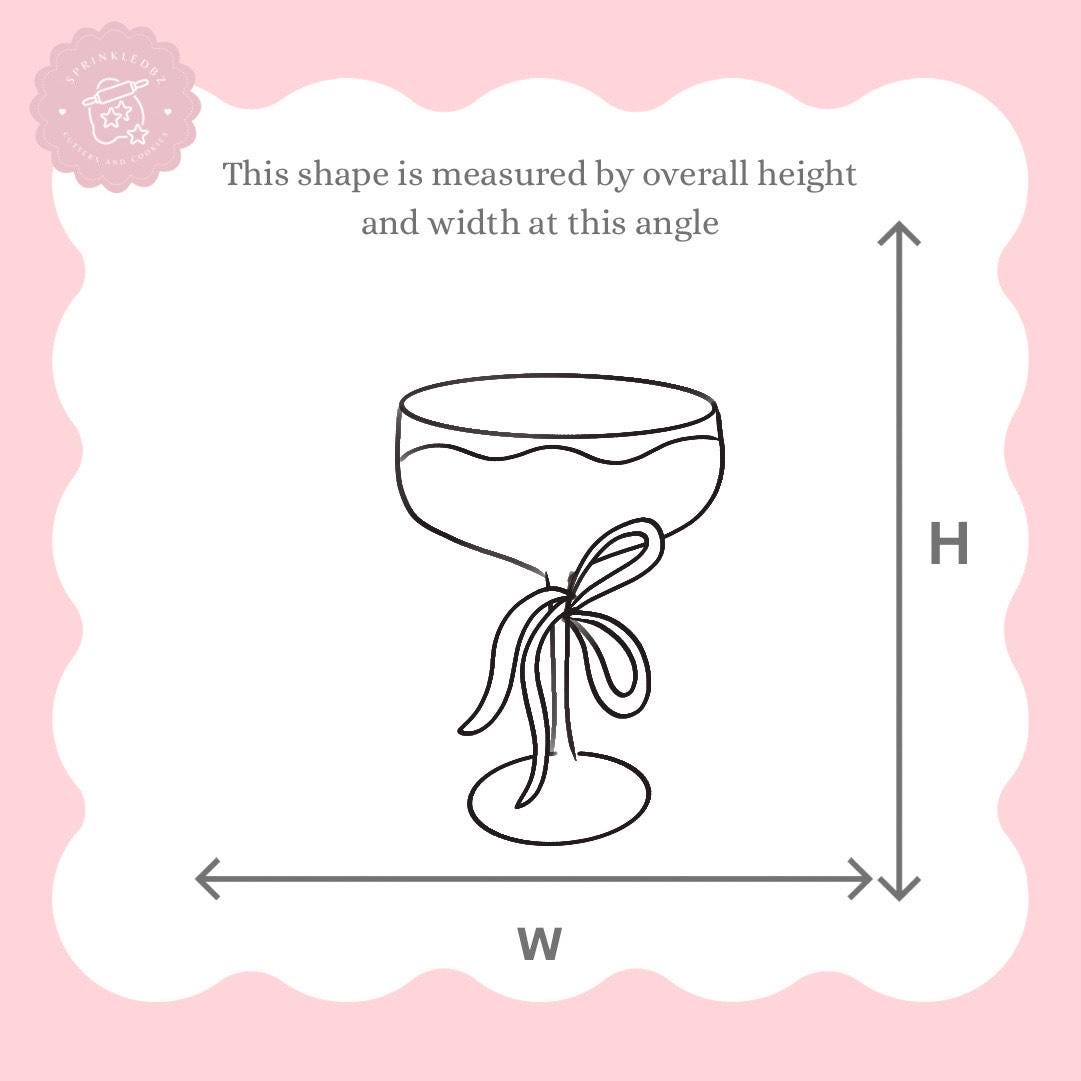 Cocktail Glass with Bow Cookie Cutter