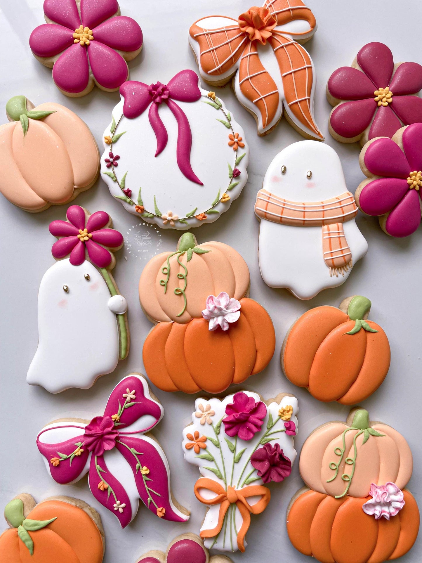 Ghost holding Flower Cookie Cutter
