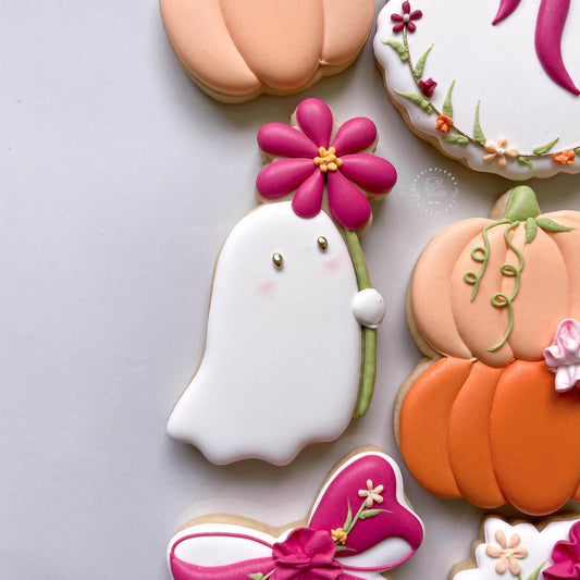 Ghost holding Flower Cookie Cutter