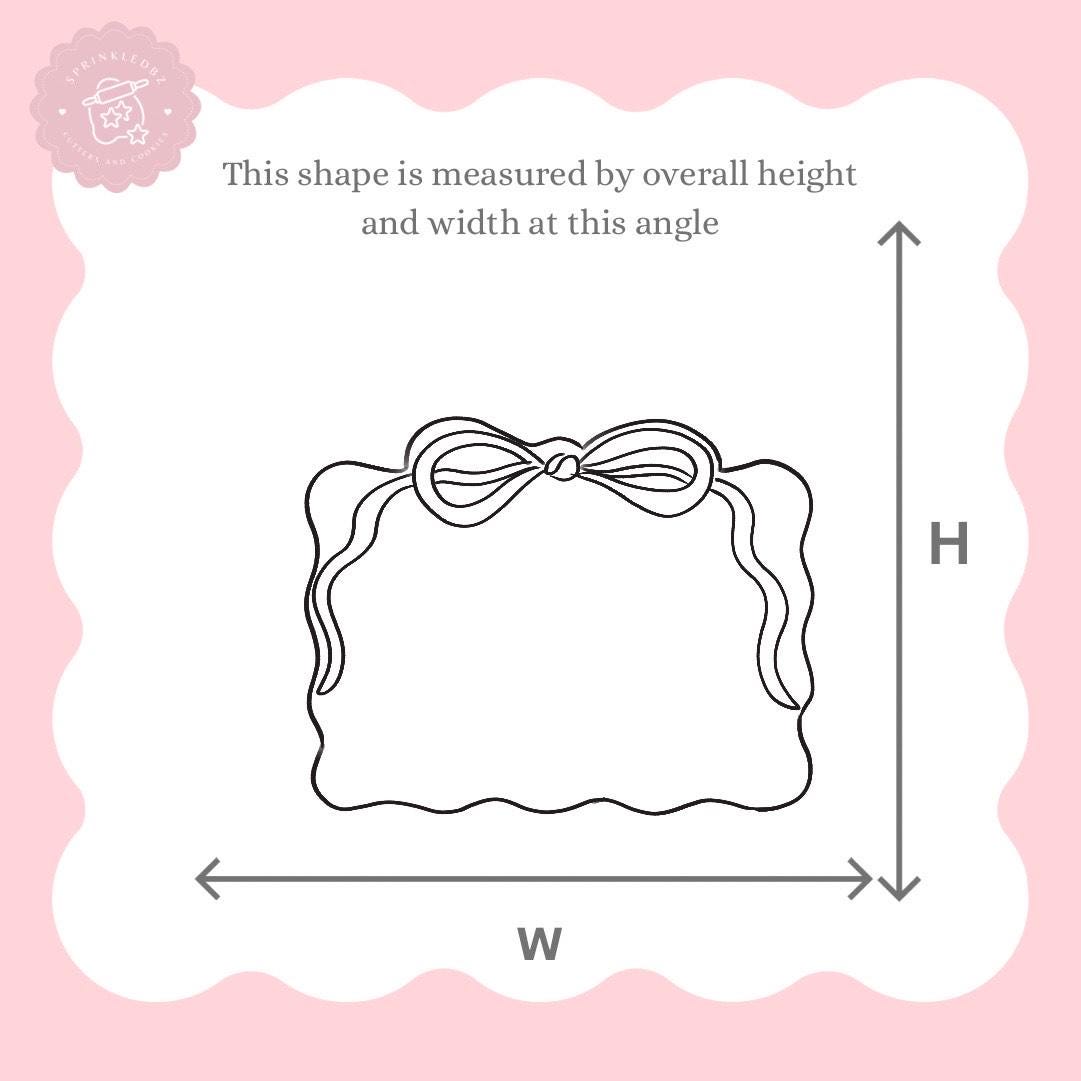 Wavy Rectangle with Bow Cookie Cutter