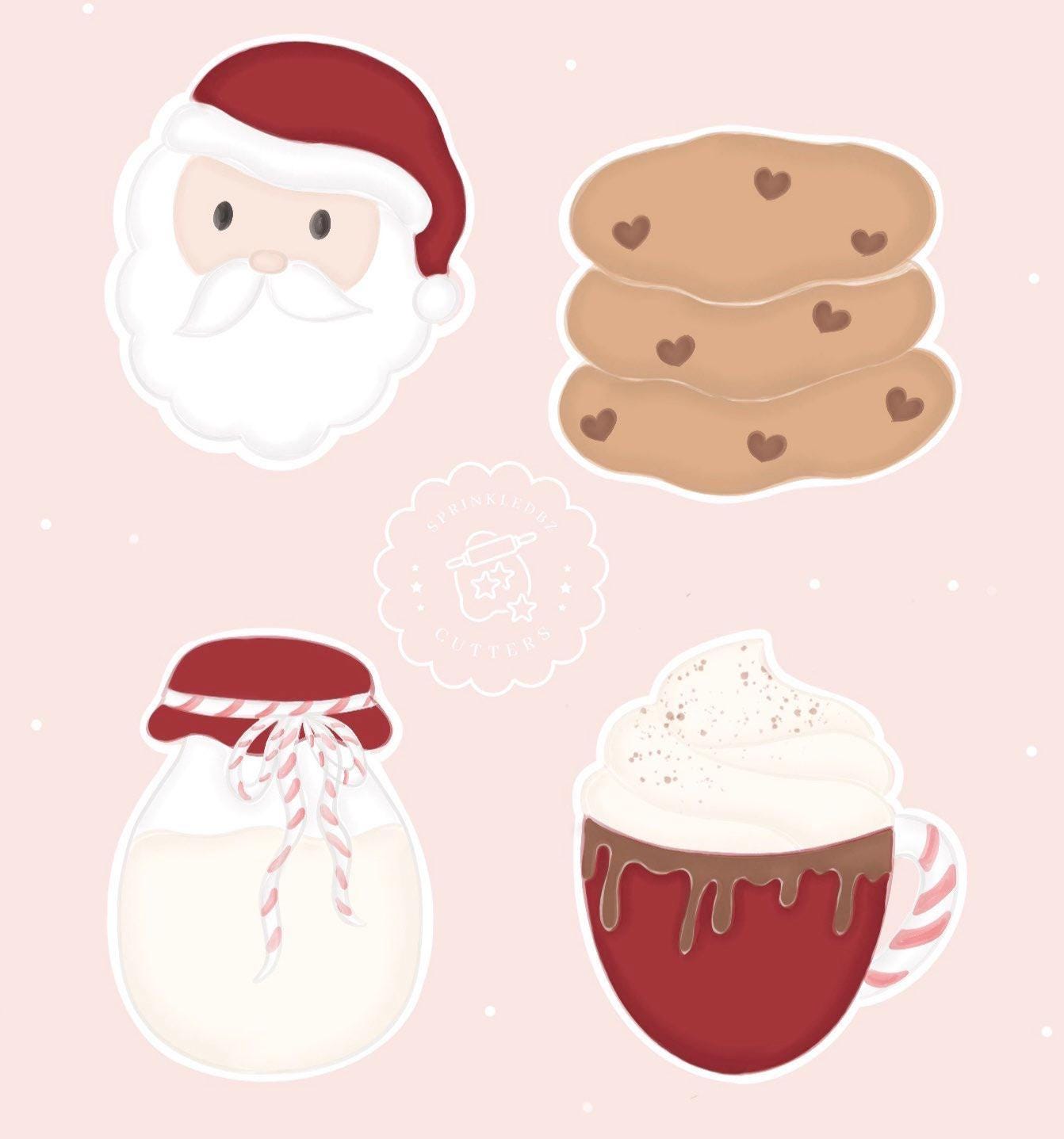Milk and Cookies for Santa Cookie Cutter Set (4 piece set)