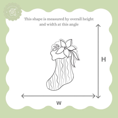 Floral Holiday Stocking Cookie Cutter