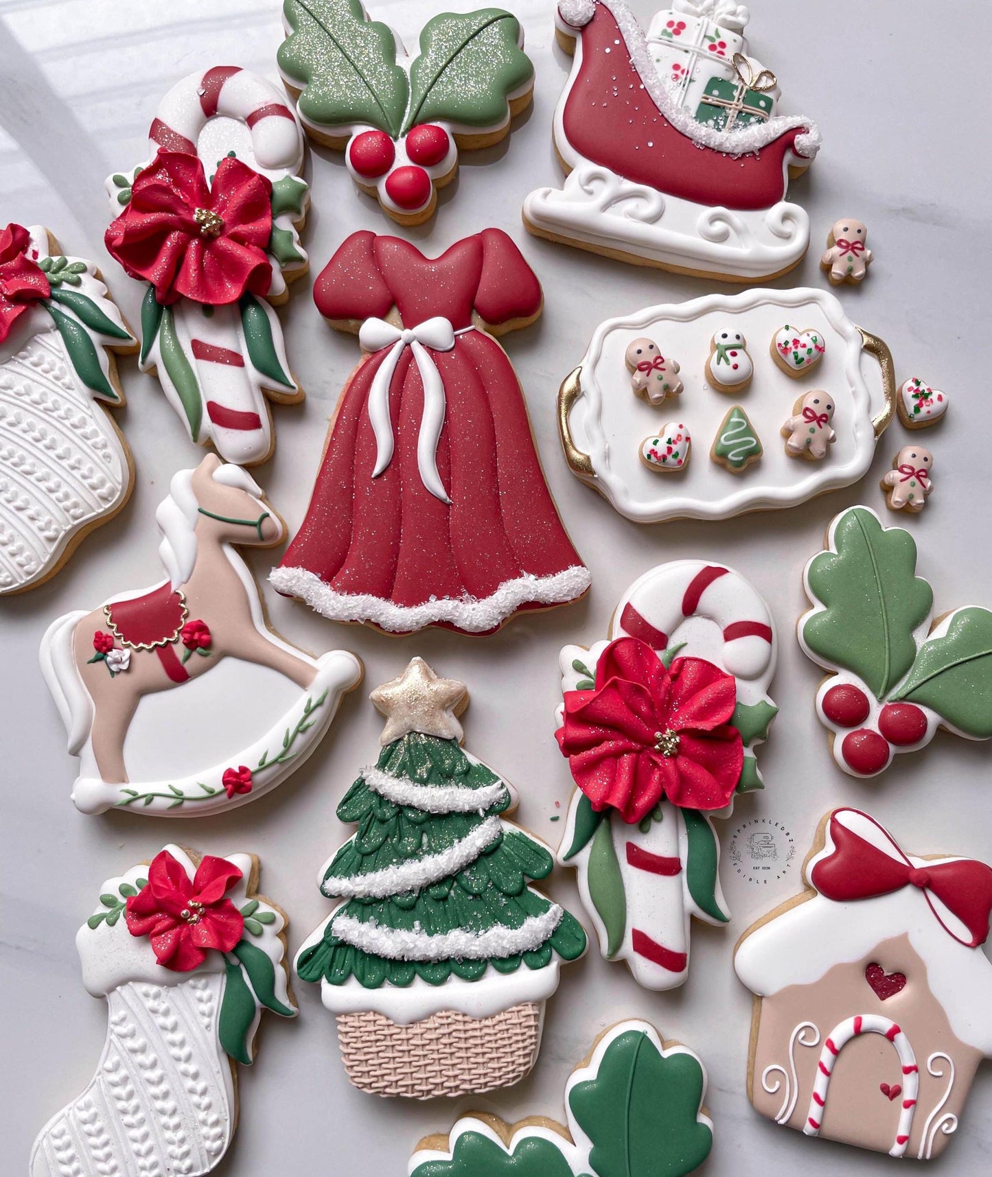 Floral Holiday Stocking Cookie Cutter