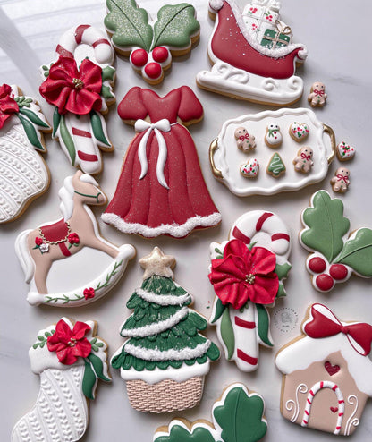Floral Holiday Stocking Cookie Cutter