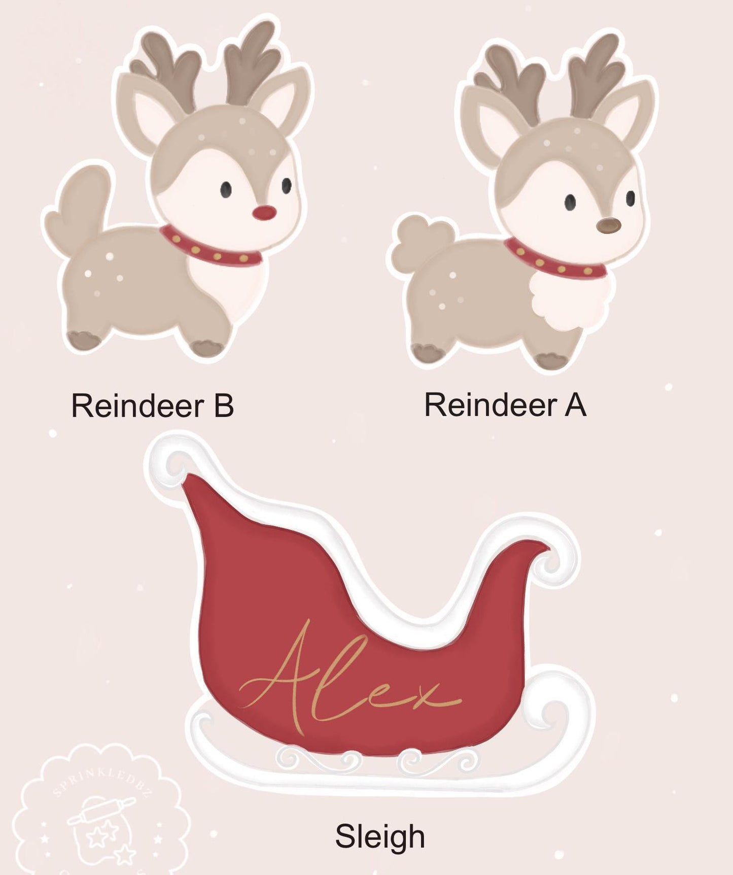 Reindeer Sleigh Cookie Cutter Set (3 piece set)