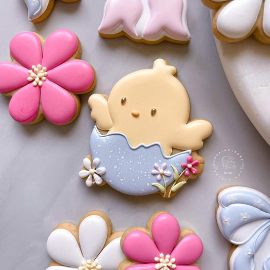 Hatching Chick with Florals Cookie Cutter