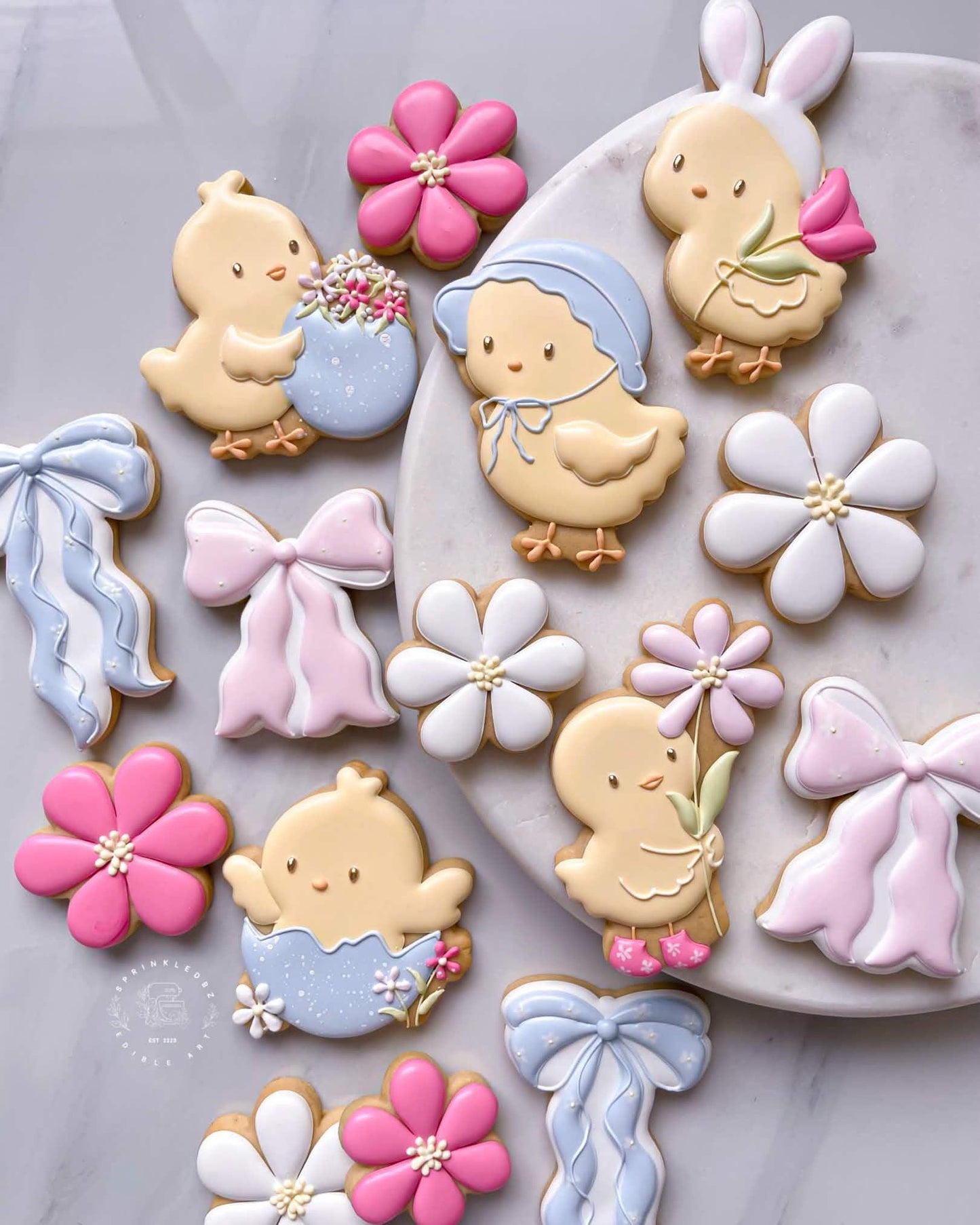 Hatching Chick with Florals Cookie Cutter