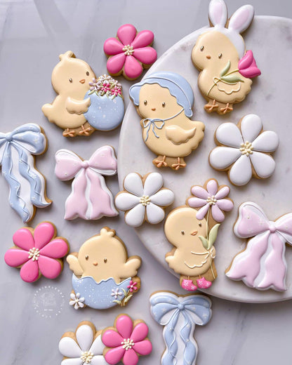 Hatching Chick with Florals Cookie Cutter