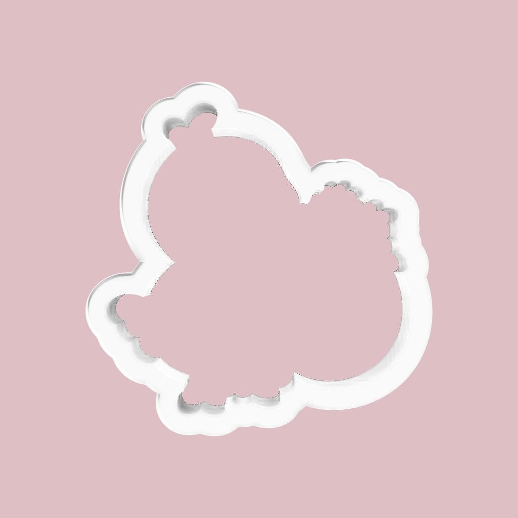 Chick holding Floral Egg Cookie Cutter
