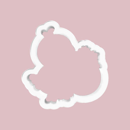 Chick holding Floral Egg Cookie Cutter