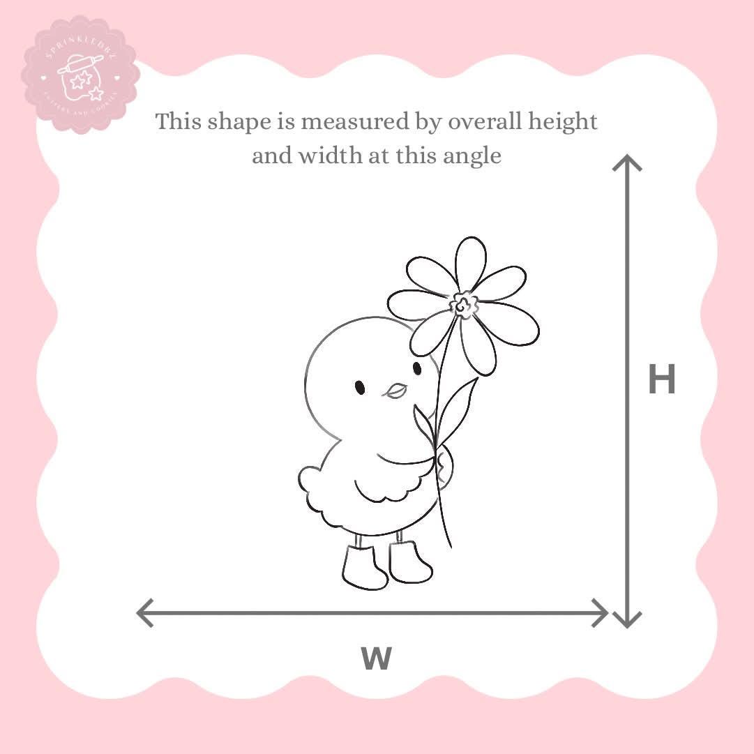 Chick in Boots Holding Flower Cookie Cutter