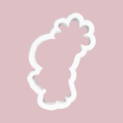 Chick in Boots Holding Flower Cookie Cutter