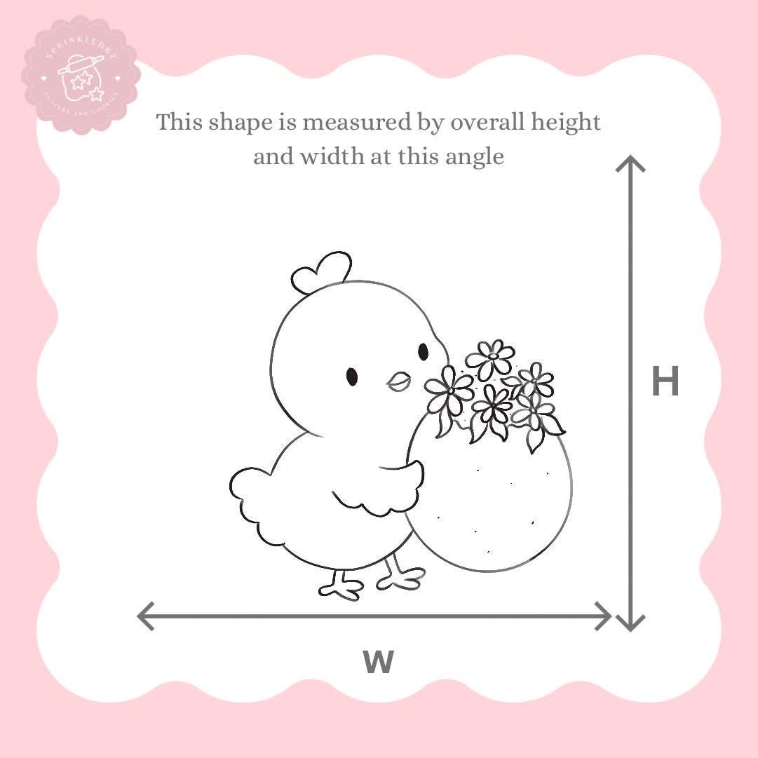 Chick holding Floral Egg Cookie Cutter