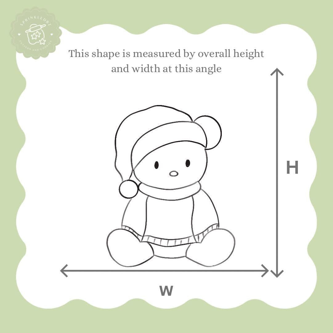 Teddy Bear wearing Santa Hat Cookie Cutter