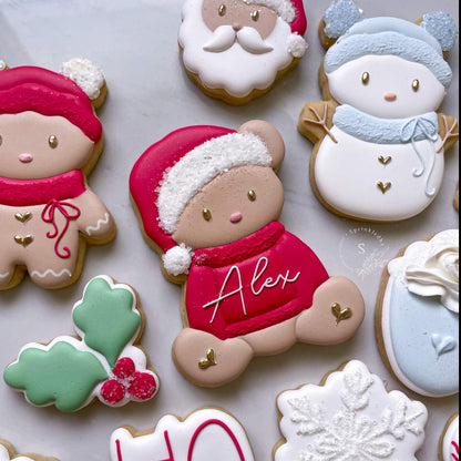 Teddy Bear wearing Santa Hat Cookie Cutter