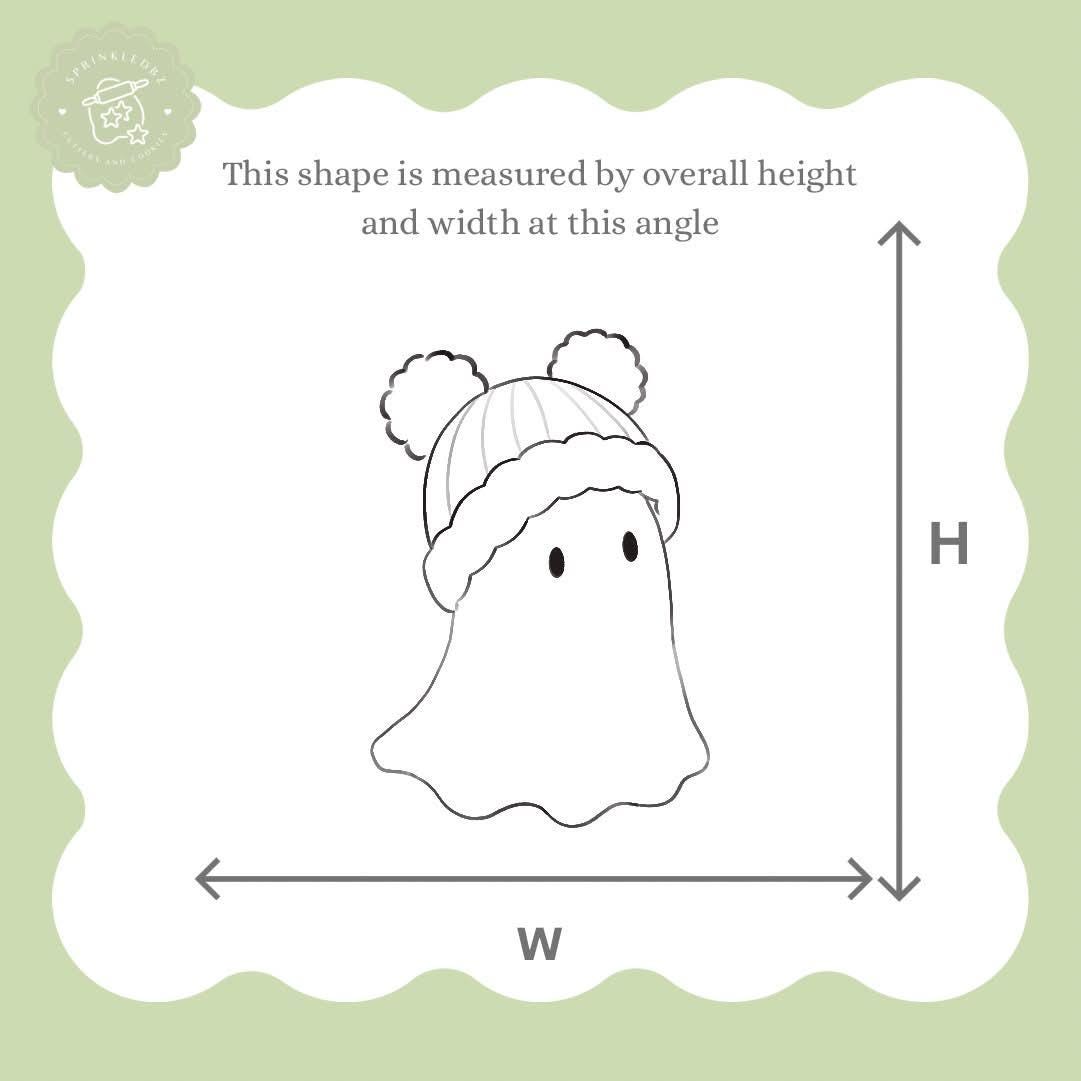 Ghost with Pom Pom Beanie Cookie Cutter