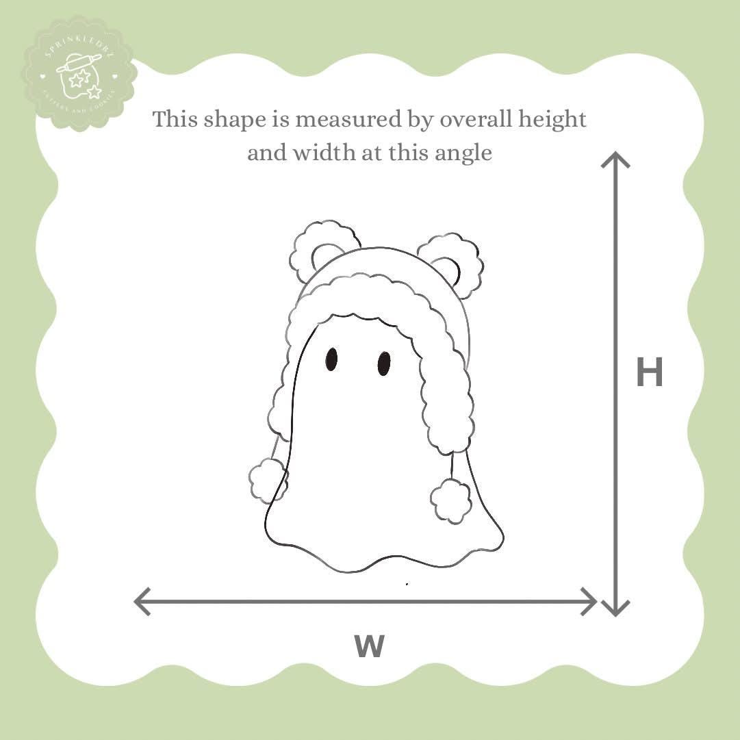 Ghost wearing Bear Beanie Cookie Cutter