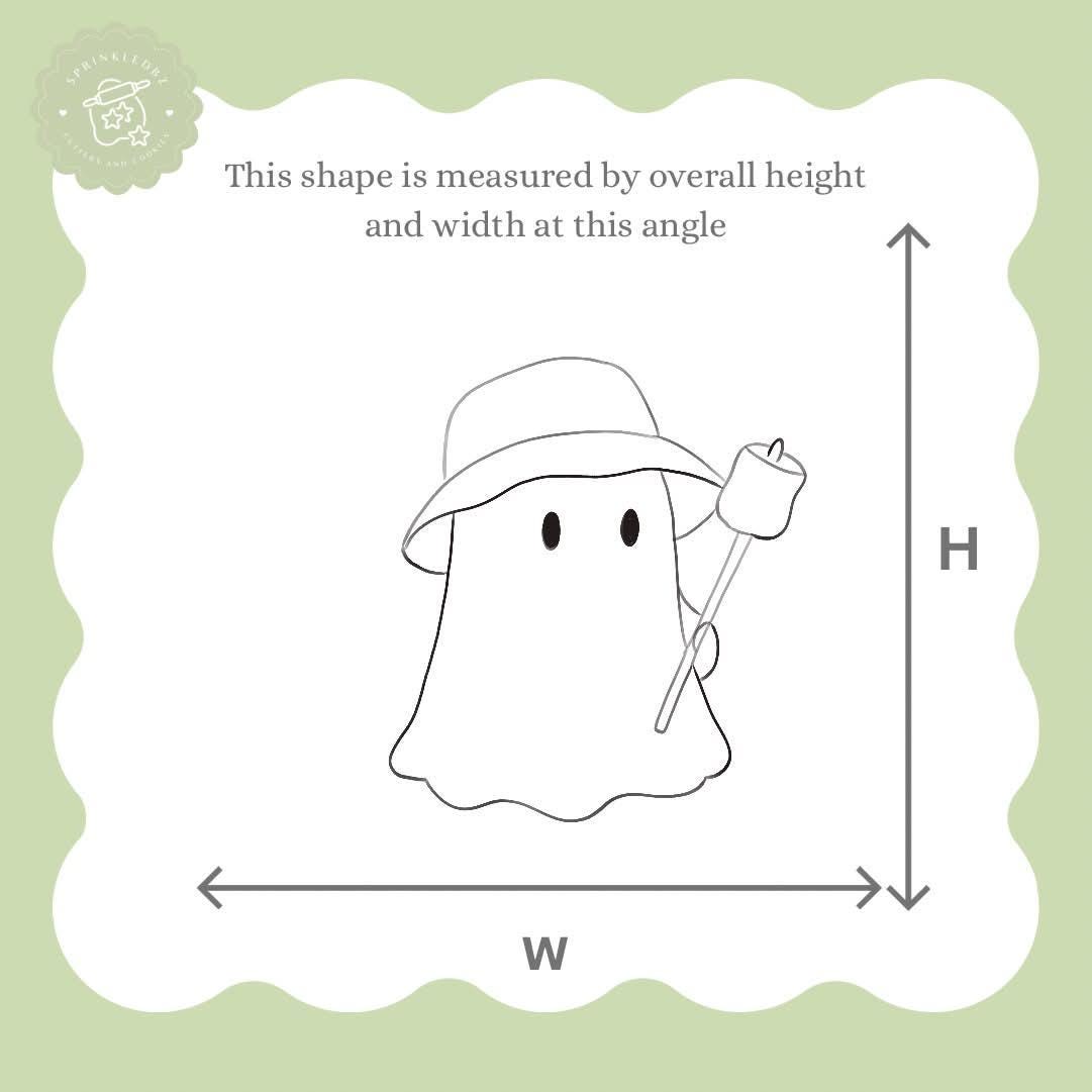 Ghost holding Marshmallow Stick Cookie Cutter