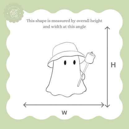 Ghost holding Marshmallow Stick Cookie Cutter