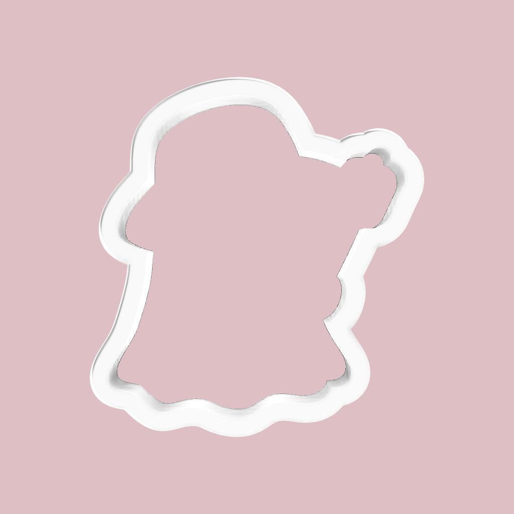 Ghost holding Marshmallow Stick Cookie Cutter
