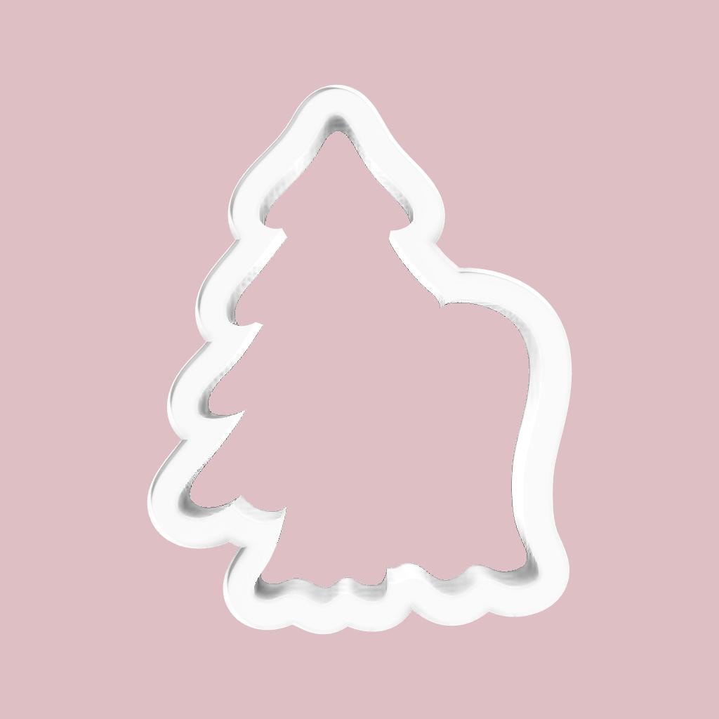 Ghost hiding behind Pine Tree Cookie Cutter