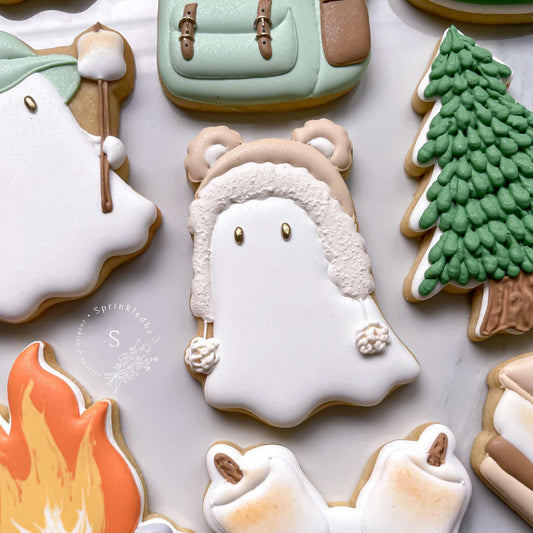 Ghost wearing Bear Beanie Cookie Cutter