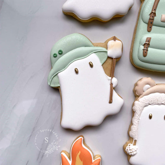Ghost holding Marshmallow Stick Cookie Cutter