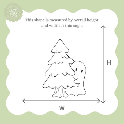 Ghost hiding behind Pine Tree Cookie Cutter