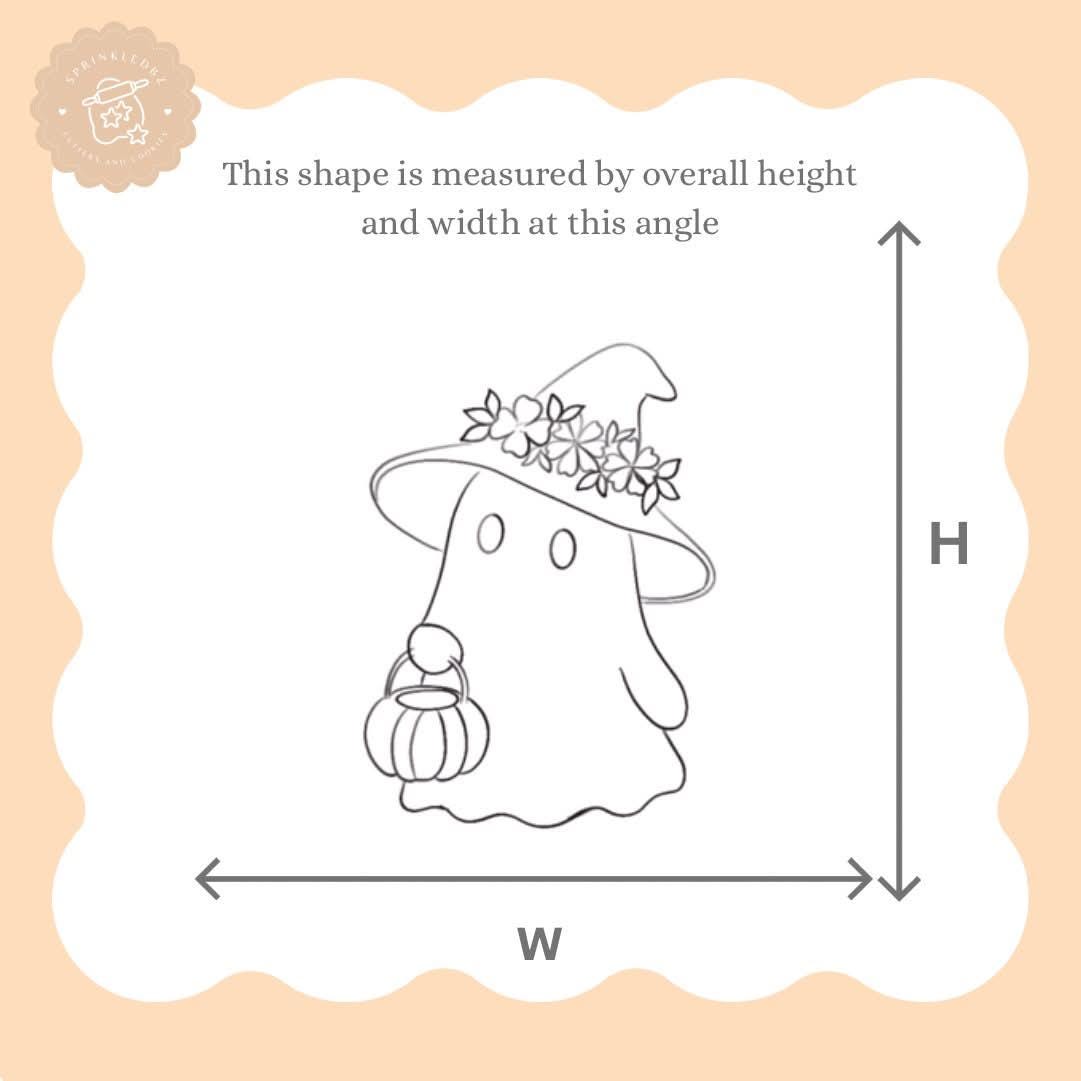 Witch Ghost holding Pumpkin Cookie Cutter