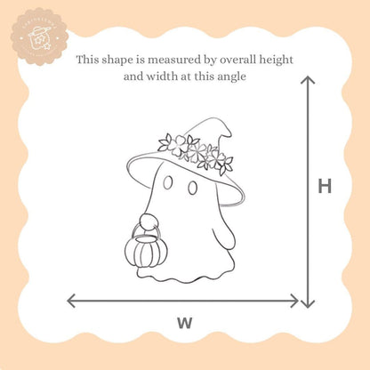 Witch Ghost holding Pumpkin Cookie Cutter