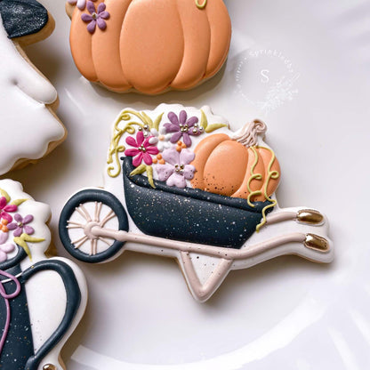 Pumpkin and Flower Wheelbarrow Cookie Cutter