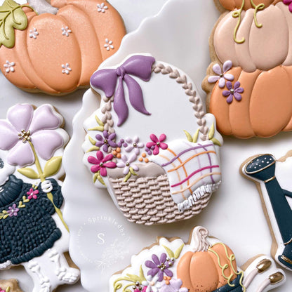 Floral Picnic Basket Cookie Cutter