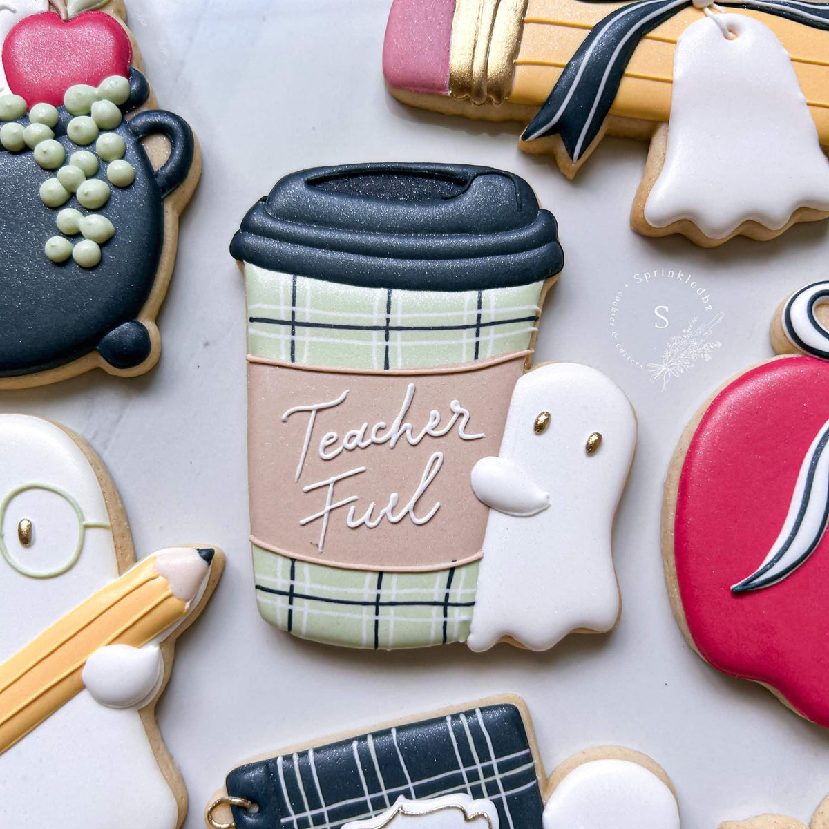 Ghost holding Coffee Cup Cookie Cutter