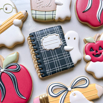 Ghost hiding behind Notebook Cookie Cutter