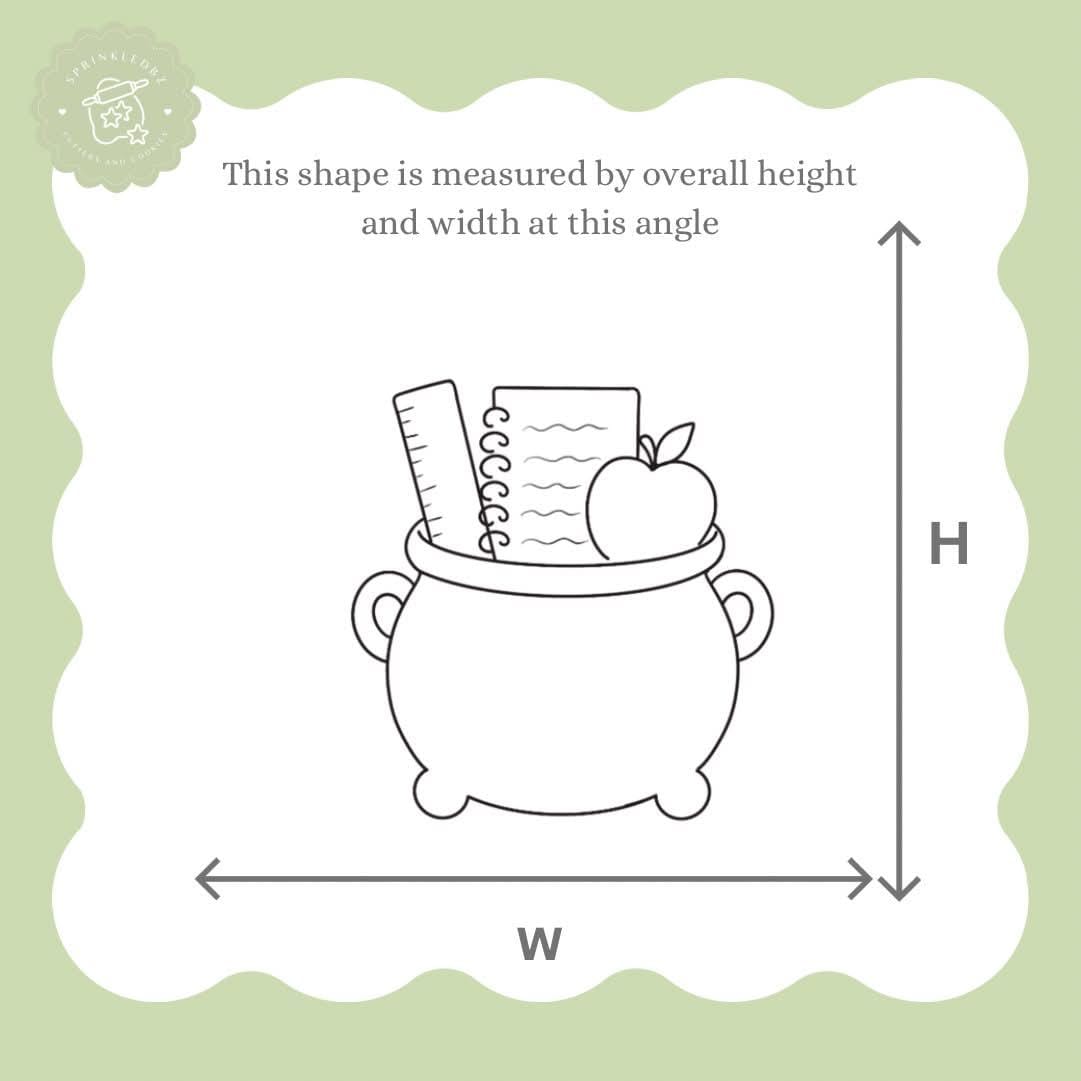 Cauldron with School Supplies Cookie Cutter